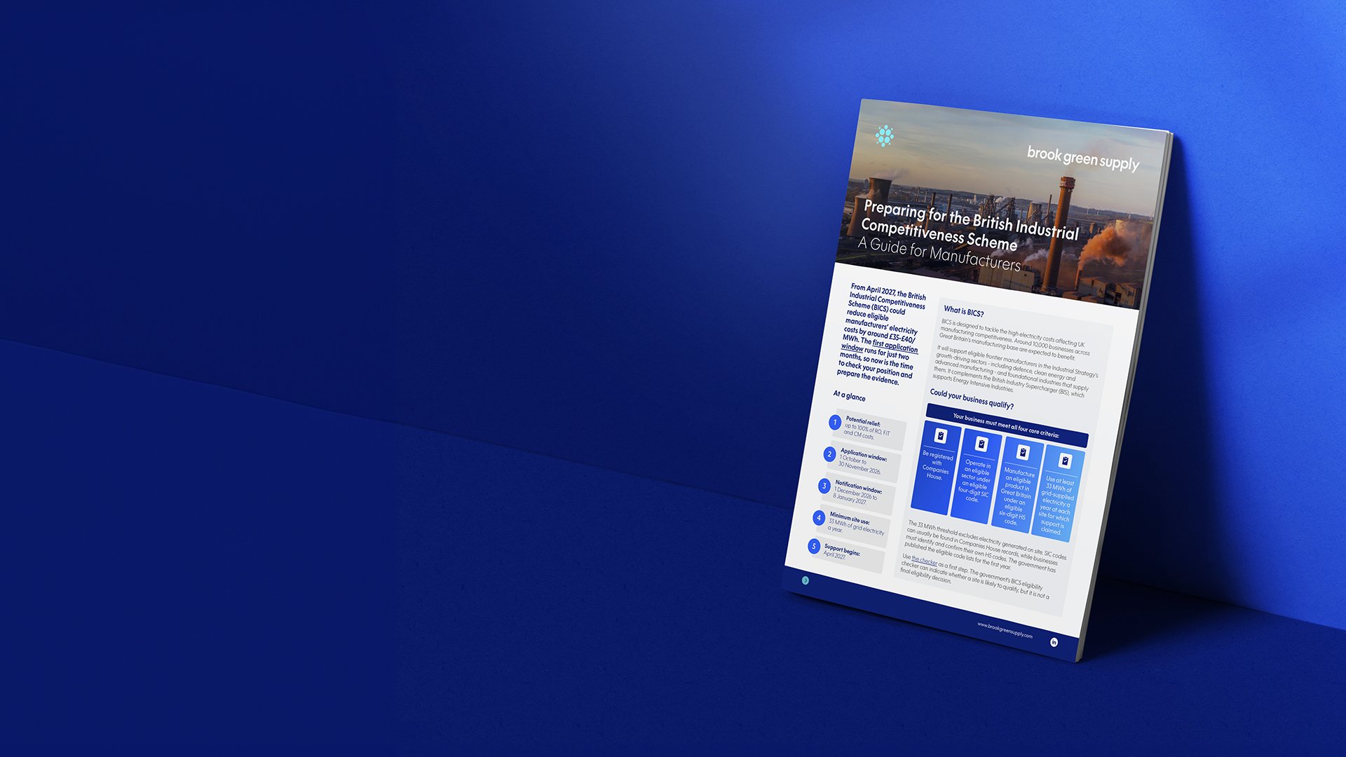 Preview of the guide leaning against a blue background