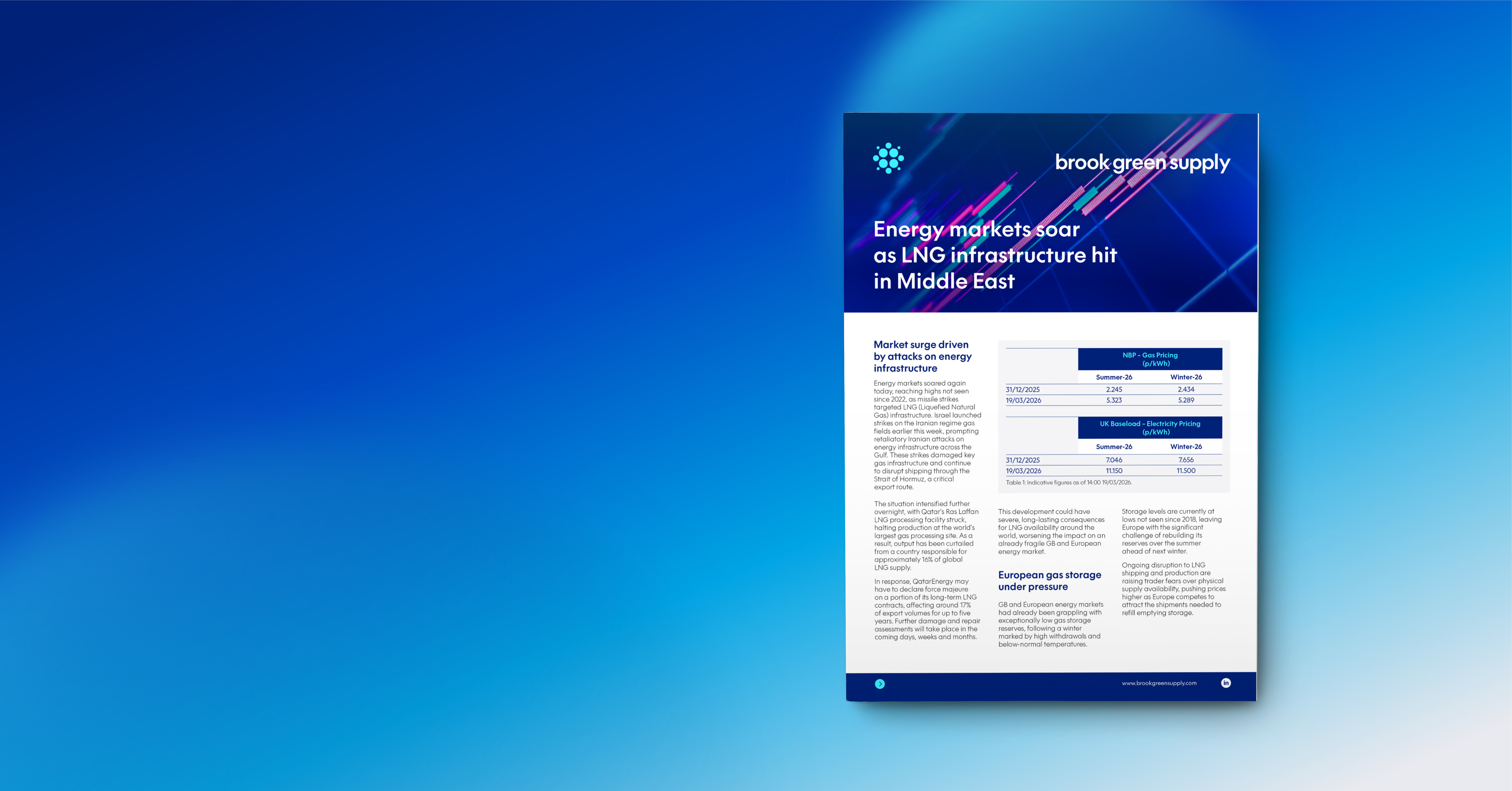 Preview of the report against a blue background