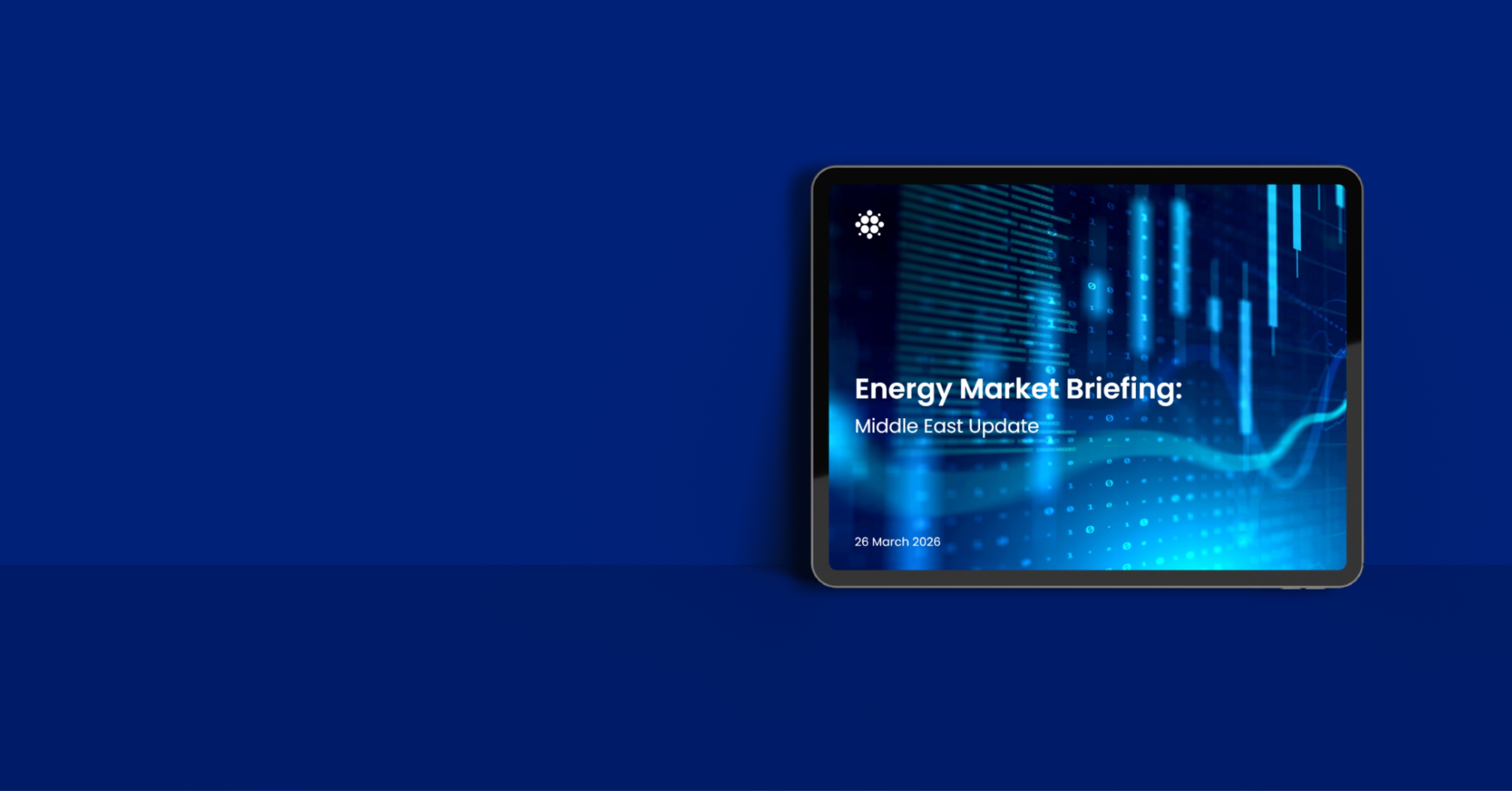 Preview of the Energy Market Briefing: Middle East Update webinar against a blue background