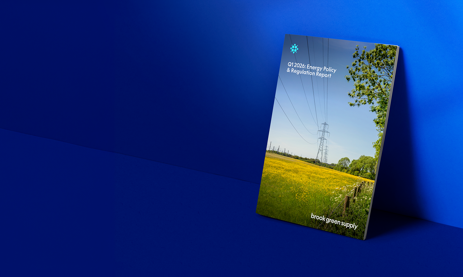 Preview of the report leaning against a blue background