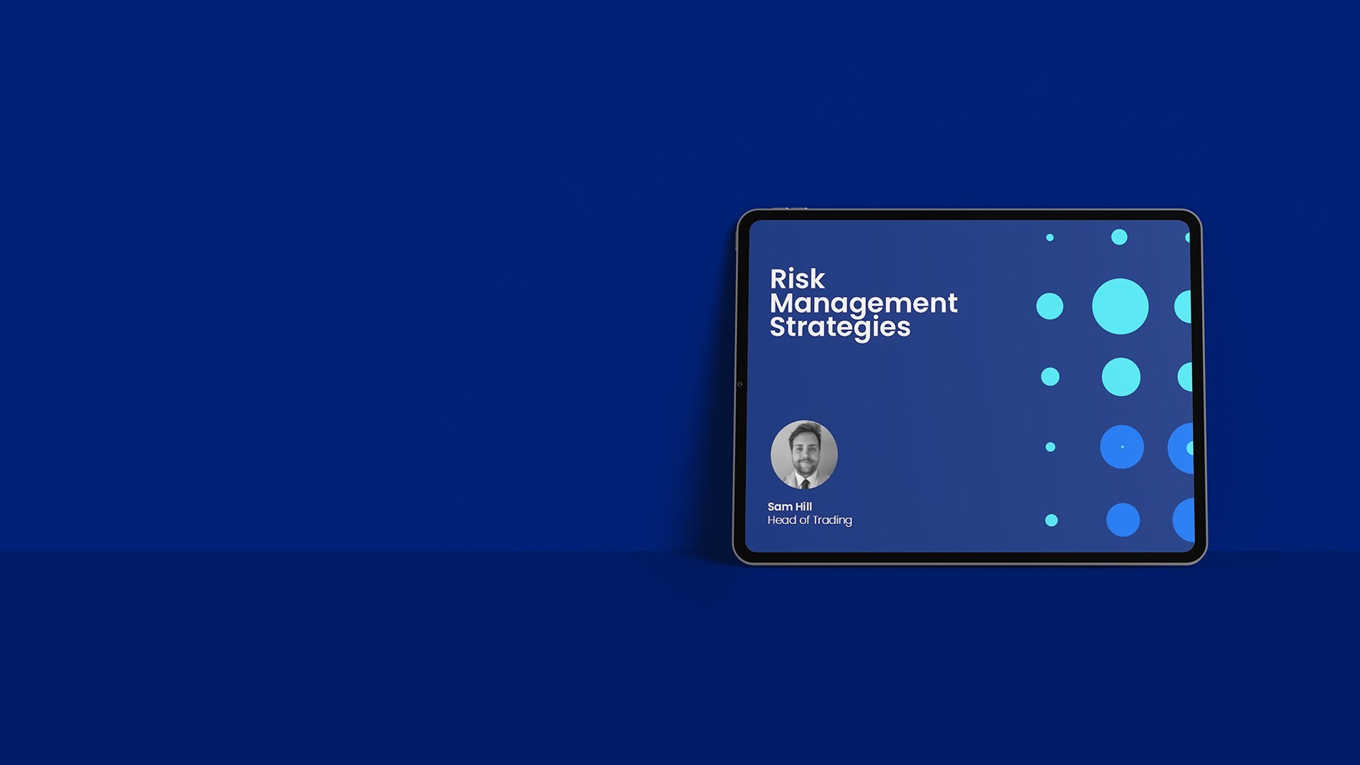 Preview of the recording on an iPad, against a blue background